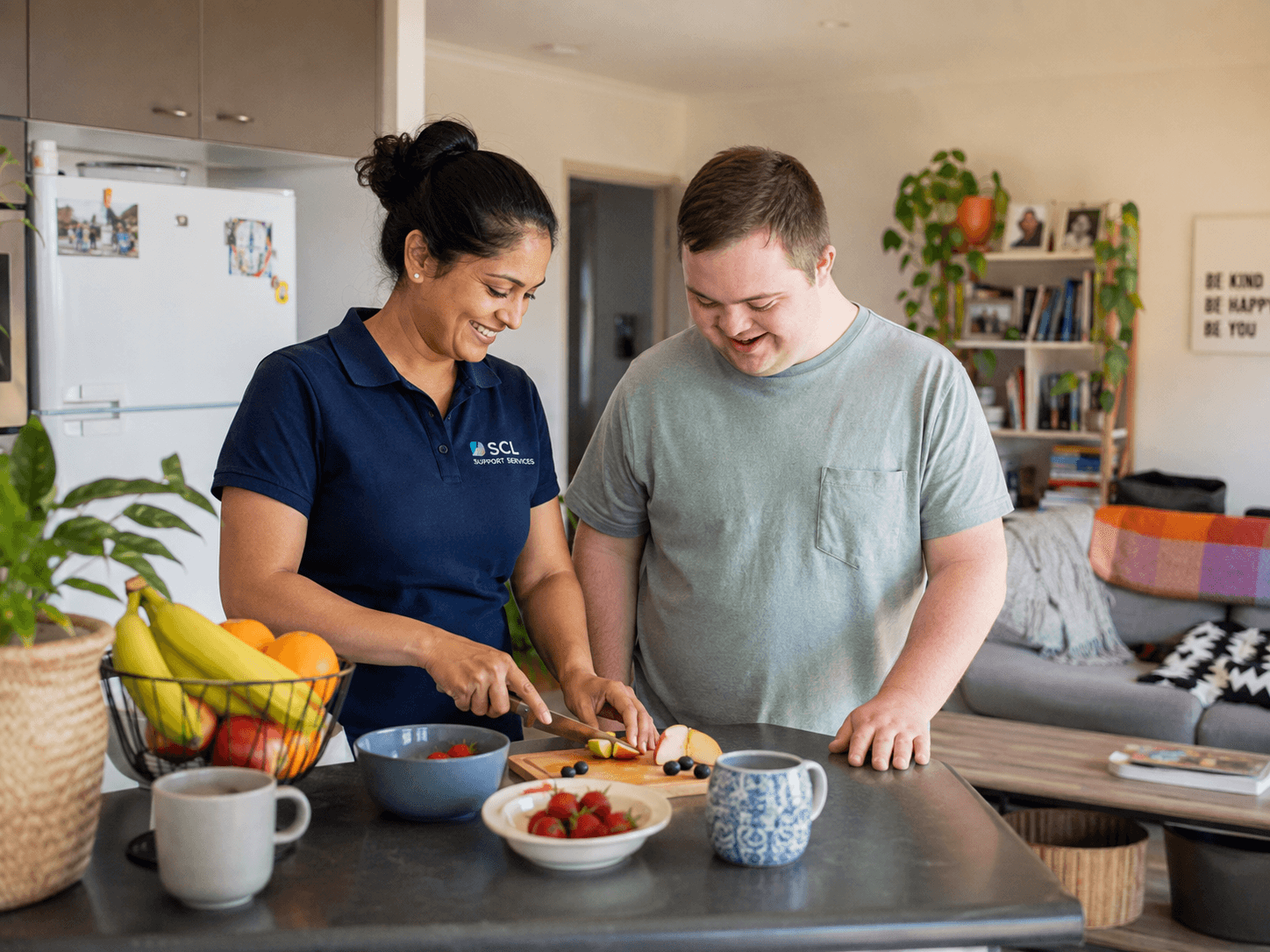 Supported Independent Living in a warm, lived-in home setting.