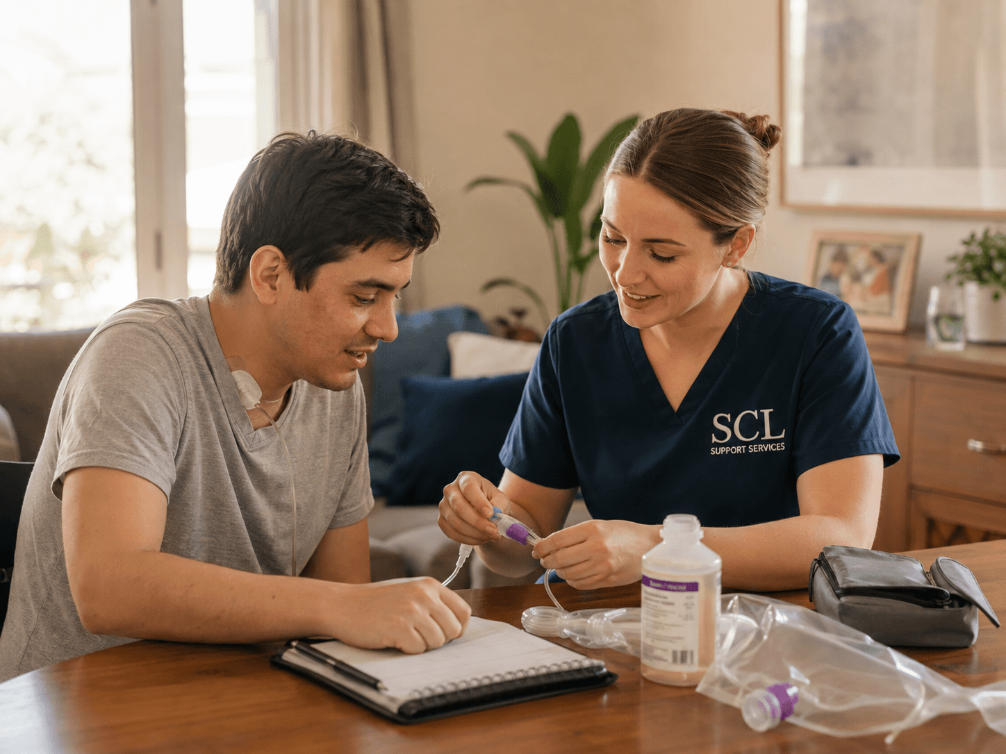 Calm, skilled complex support delivered in a participant home.